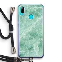 CaseCompany Groen marmer: Huawei P Smart (2019) Transparant Hoesje met koord