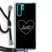 CaseCompany Best heart black: Huawei P30 Pro Transparant Hoesje met koord
