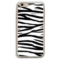 CaseCompany Zebra pattern: iPhone 6 Plus / 6S Plus Transparant Hoesje