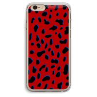 CaseCompany Red Leopard: iPhone 6 Plus / 6S Plus Transparant Hoesje