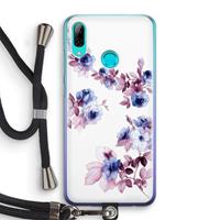 CaseCompany Waterverf bloemen: Huawei P Smart (2019) Transparant Hoesje met koord