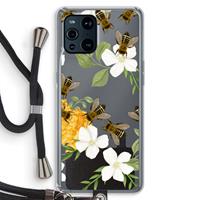 CaseCompany No flowers without bees: Oppo Find X3 Transparant Hoesje met koord
