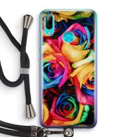 CaseCompany Neon bloemen: Huawei P Smart (2019) Transparant Hoesje met koord