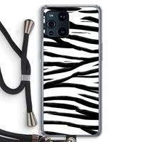 CaseCompany Zebra pattern: Oppo Find X3 Transparant Hoesje met koord