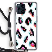 CaseCompany Cheetah color: Oppo Find X3 Transparant Hoesje met koord
