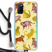CaseCompany Cute Tigers and Leopards: Oppo A92 Transparant Hoesje met koord