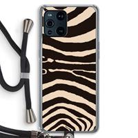 CaseCompany Arizona Zebra: Oppo Find X3 Transparant Hoesje met koord