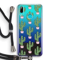 CaseCompany Cactus Lover: Huawei P Smart (2019) Transparant Hoesje met koord