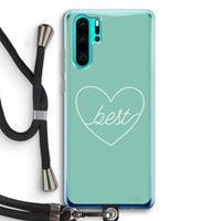 CaseCompany Best heart pastel: Huawei P30 Pro Transparant Hoesje met koord