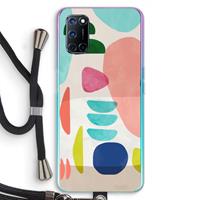 CaseCompany Bold Rounded Shapes: Oppo A92 Transparant Hoesje met koord