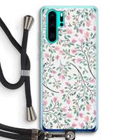 CaseCompany Sierlijke bloemen: Huawei P30 Pro Transparant Hoesje met koord