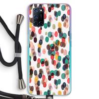 CaseCompany Tropical Dots: Oppo A92 Transparant Hoesje met koord