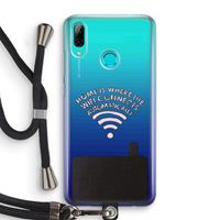 CaseCompany Home Is Where The Wifi Is: Huawei P Smart (2019) Transparant Hoesje met koord