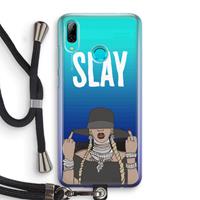 CaseCompany Slay All Day: Huawei P Smart (2019) Transparant Hoesje met koord