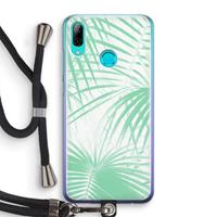 CaseCompany Palmbladeren: Huawei P Smart (2019) Transparant Hoesje met koord