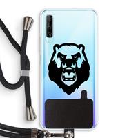 CaseCompany Angry Bear (black): Huawei P Smart Pro Transparant Hoesje met koord