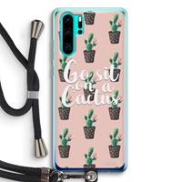 CaseCompany Cactus quote: Huawei P30 Pro Transparant Hoesje met koord