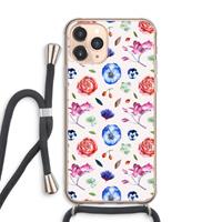 CaseCompany Bloemetjes: iPhone 11 Pro Max Transparant Hoesje met koord