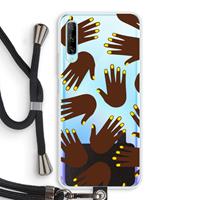 CaseCompany Hands dark: Huawei P Smart Pro Transparant Hoesje met koord