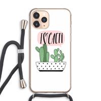 CaseCompany I love cacti: iPhone 11 Pro Max Transparant Hoesje met koord