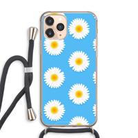 CaseCompany Margrietjes: iPhone 11 Pro Max Transparant Hoesje met koord