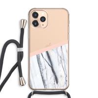 CaseCompany A touch of peach: iPhone 11 Pro Max Transparant Hoesje met koord