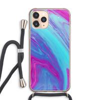 CaseCompany Zweverige regenboog: iPhone 11 Pro Max Transparant Hoesje met koord