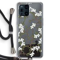 CaseCompany Blossoming spring: Oppo Find X3 Transparant Hoesje met koord