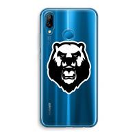 CaseCompany Angry Bear (white): Huawei P20 Lite Transparant Hoesje