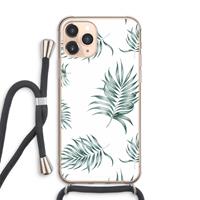 CaseCompany Simple leaves: iPhone 11 Pro Max Transparant Hoesje met koord