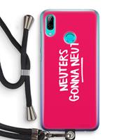 CaseCompany Neuters (roze): Huawei P Smart (2019) Transparant Hoesje met koord