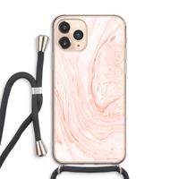 CaseCompany Peach bath: iPhone 11 Pro Max Transparant Hoesje met koord