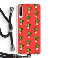 CaseCompany Mini cactus: Huawei P Smart Pro Transparant Hoesje met koord