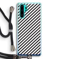 CaseCompany Strepen zwart-wit: Huawei P30 Pro Transparant Hoesje met koord