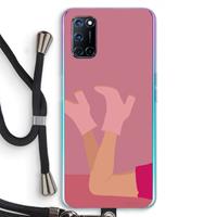 CaseCompany Pink boots: Oppo A92 Transparant Hoesje met koord