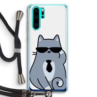 CaseCompany Cool cat: Huawei P30 Pro Transparant Hoesje met koord