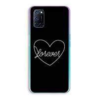 CaseCompany Forever heart black: Oppo A92 Transparant Hoesje