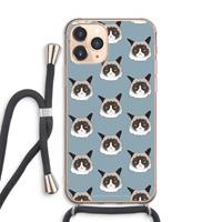 CaseCompany It's a Purrr Case: iPhone 11 Pro Max Transparant Hoesje met koord