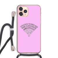 CaseCompany Home Is Where The Wifi Is: iPhone 11 Pro Max Transparant Hoesje met koord