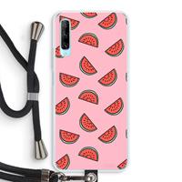 CaseCompany Watermeloen: Huawei P Smart Pro Transparant Hoesje met koord