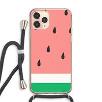 CaseCompany Watermeloen: iPhone 11 Pro Max Transparant Hoesje met koord