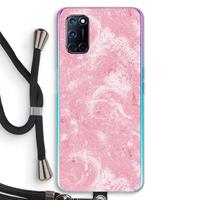 CaseCompany Abstract Painting Pink: Oppo A92 Transparant Hoesje met koord