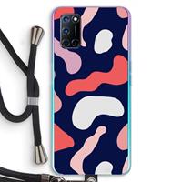 CaseCompany Memphis Shapes Pink: Oppo A92 Transparant Hoesje met koord