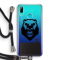 CaseCompany Angry Bear (black): Huawei P Smart (2019) Transparant Hoesje met koord
