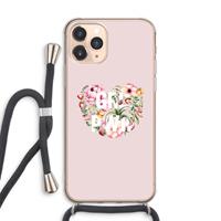 CaseCompany GRL PWR Flower: iPhone 11 Pro Max Transparant Hoesje met koord