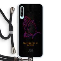 CaseCompany Praying For My Haters: Huawei P Smart Pro Transparant Hoesje met koord