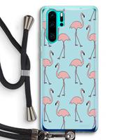 CaseCompany Anything Flamingoes: Huawei P30 Pro Transparant Hoesje met koord