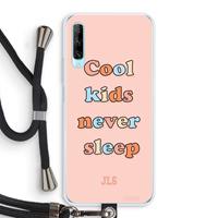 CaseCompany Cool Kids Never Sleep: Huawei P Smart Pro Transparant Hoesje met koord