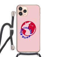 CaseCompany Run The World: iPhone 11 Pro Max Transparant Hoesje met koord