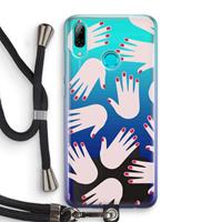 CaseCompany Hands pink: Huawei P Smart (2019) Transparant Hoesje met koord